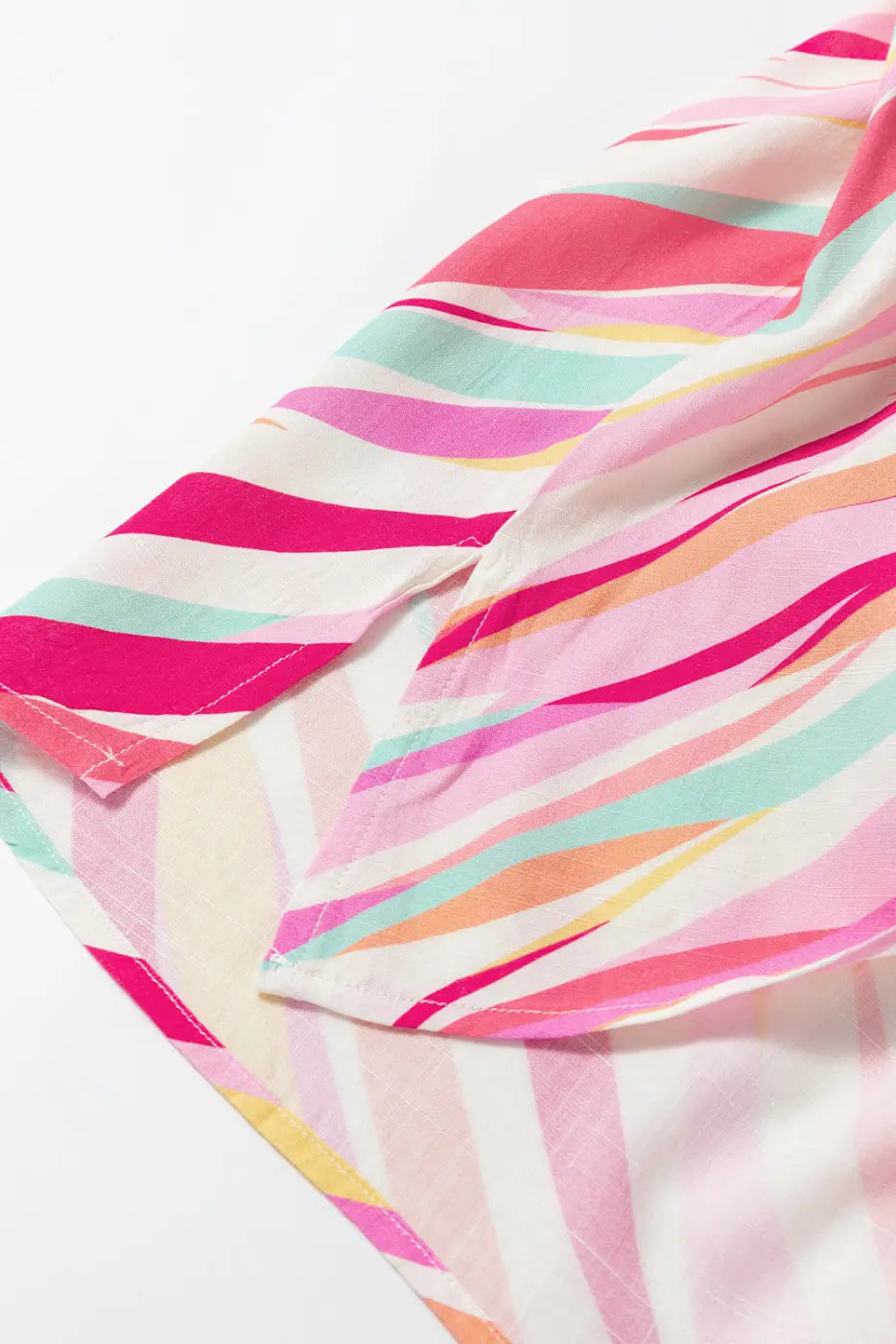 Abstract high low short sleeve blouse | fashionfitz