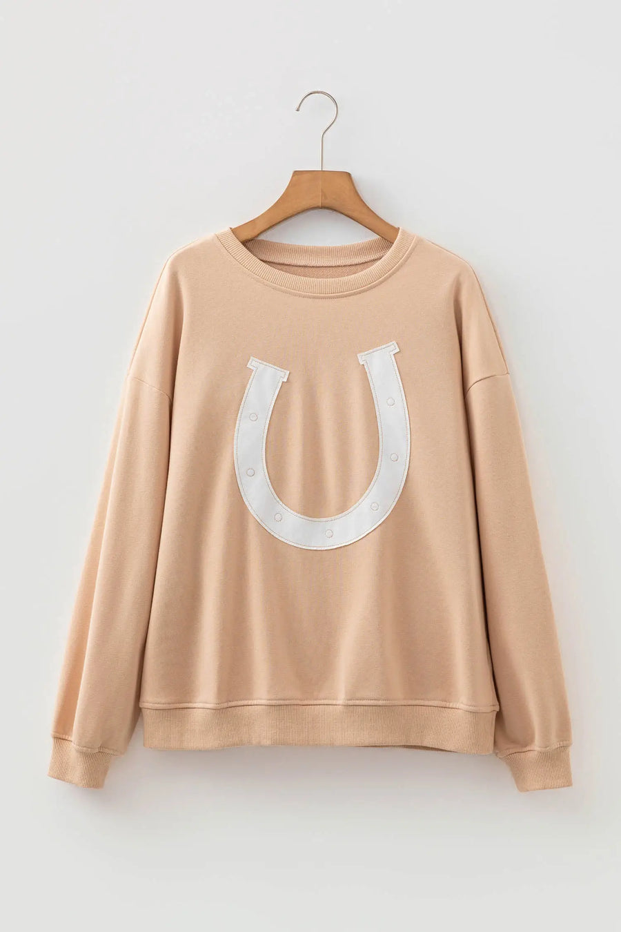 Parchment Horseshoe Embroidered Drop Shoulder Sweatshirt Women UK