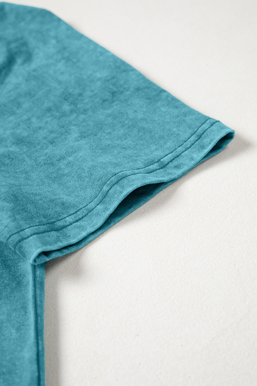 Mineral Wash Western Embroidered Puff Sleeve Cotton Tee — styled flat lay | Fashionfitz UK