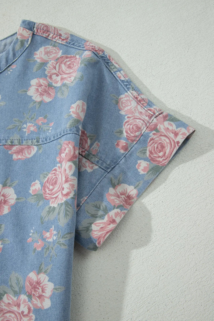 Floral Denim Short Sleeve Top and Shorts Set Women UK — lifestyle shot | Fashionfitz UK