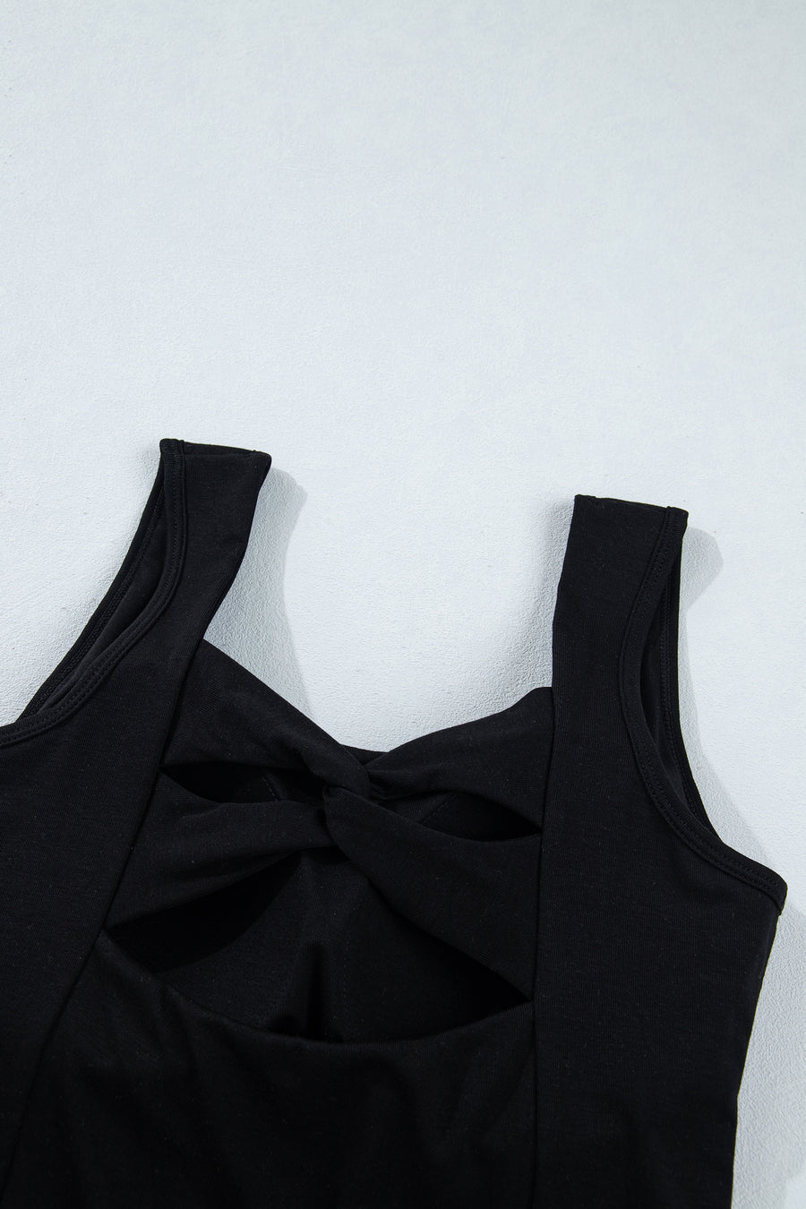 Black Twisted Cross Back U Neck Bra Insert Tank Top Women UK