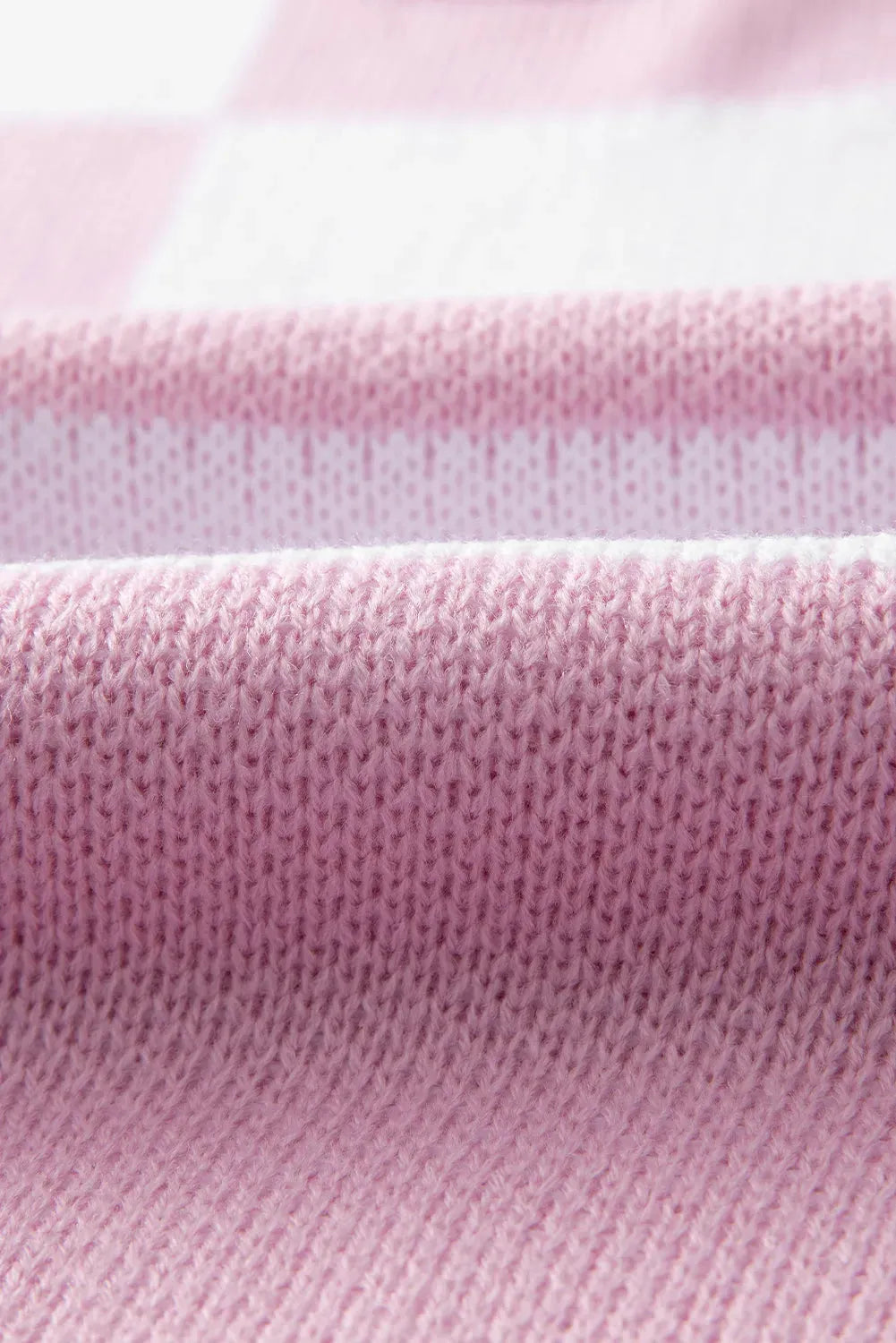 Pink Checkered Bishop Sleeve Sweater - Fashionfitz