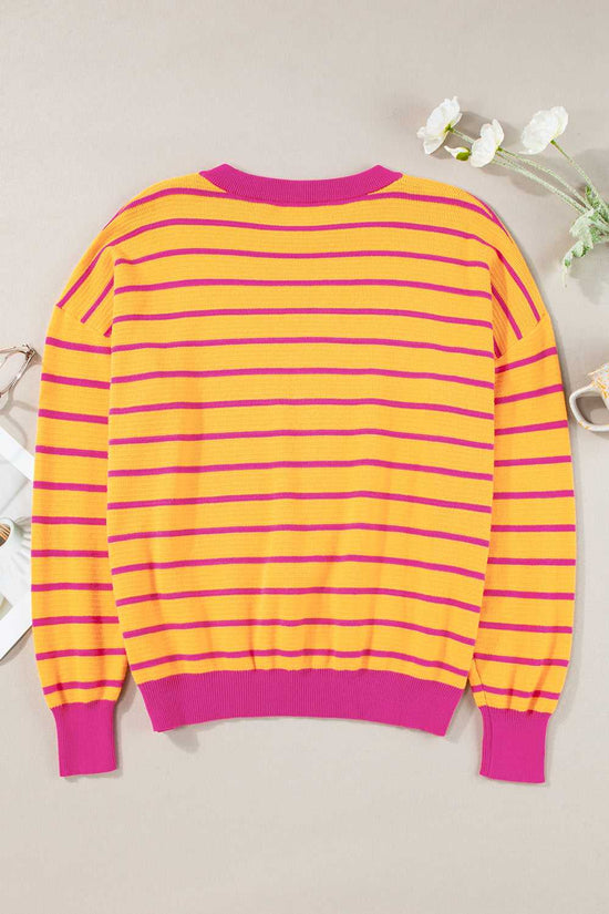 Stripe Hug Loose Fit Sweater