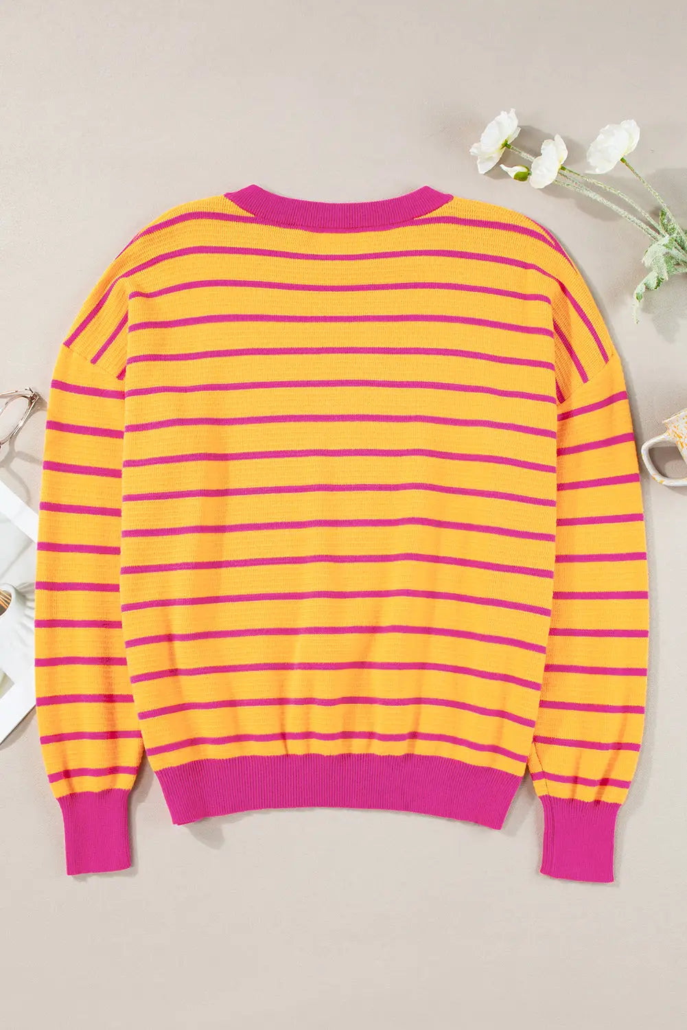 Stripe hug sweater - stylish loose fit | cozy design