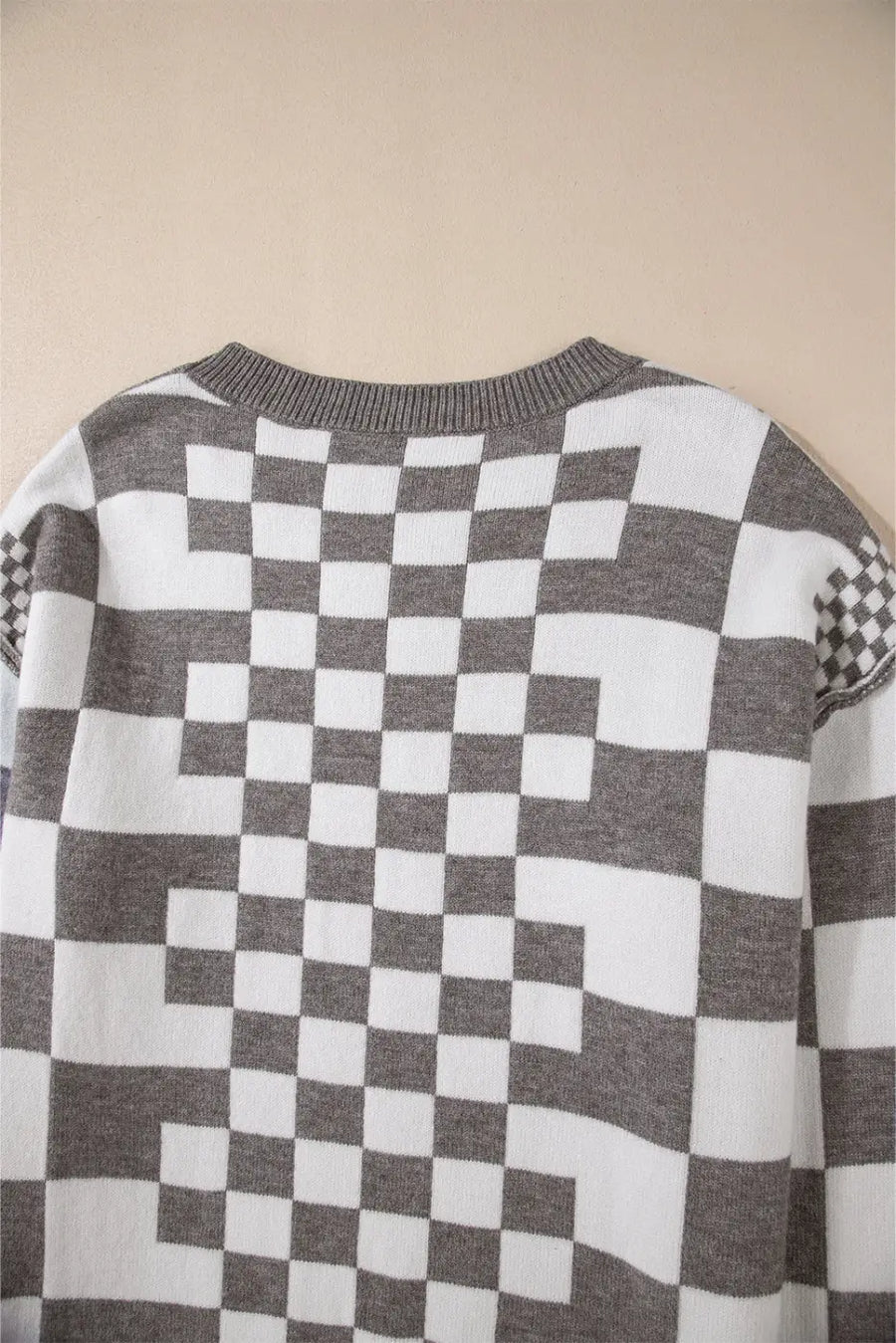 Smoky plaid soft knit jumper sweaters