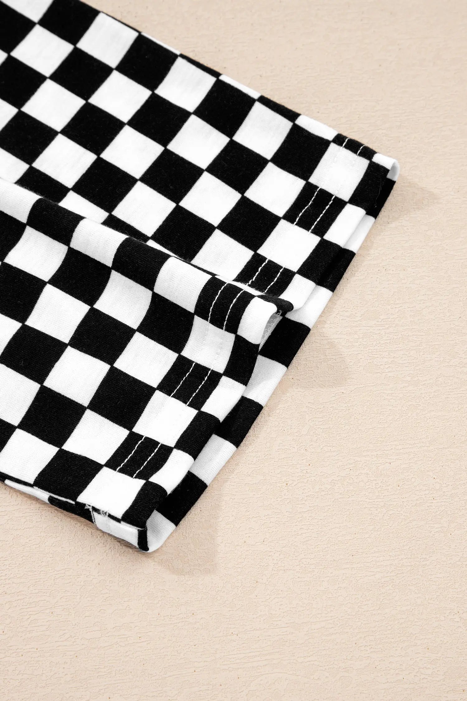 Checkered print half sleeve tee & lounge pants 2-piece loungewear set
