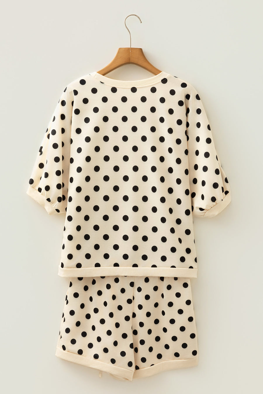 Polka Dot Oversized Top & Drawstring Shorts Set Women UK