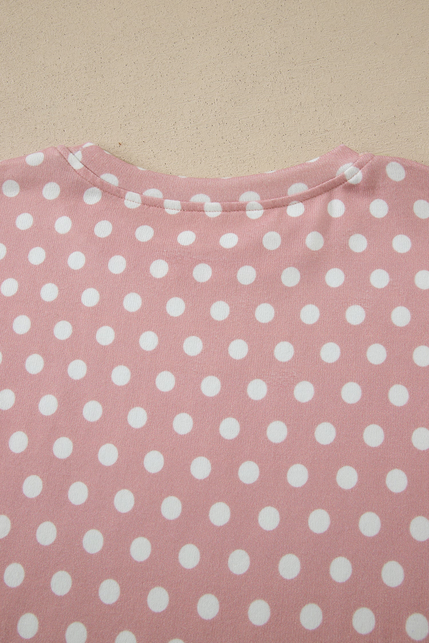 Polka Dot Print Round Neck Short Sleeve Top & Shorts Co-Ord Set