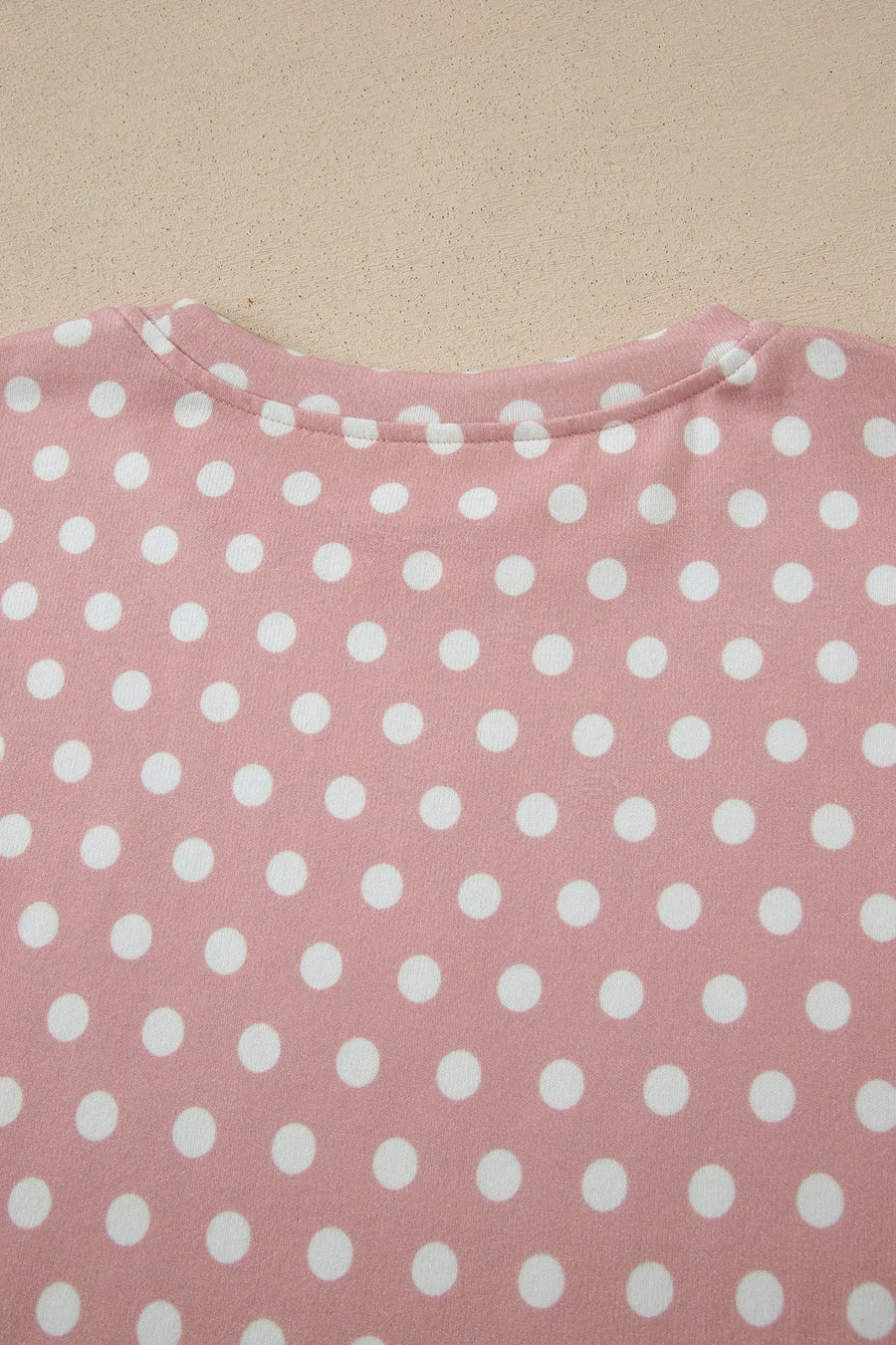 Polka Dot Print Round Neck Short Sleeve Top & Shorts Co-Ord Set