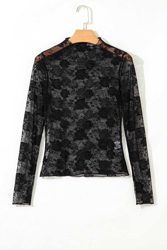 Sheer Floral Lace Top
