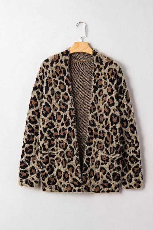 Brown Leopard Open Cardigan