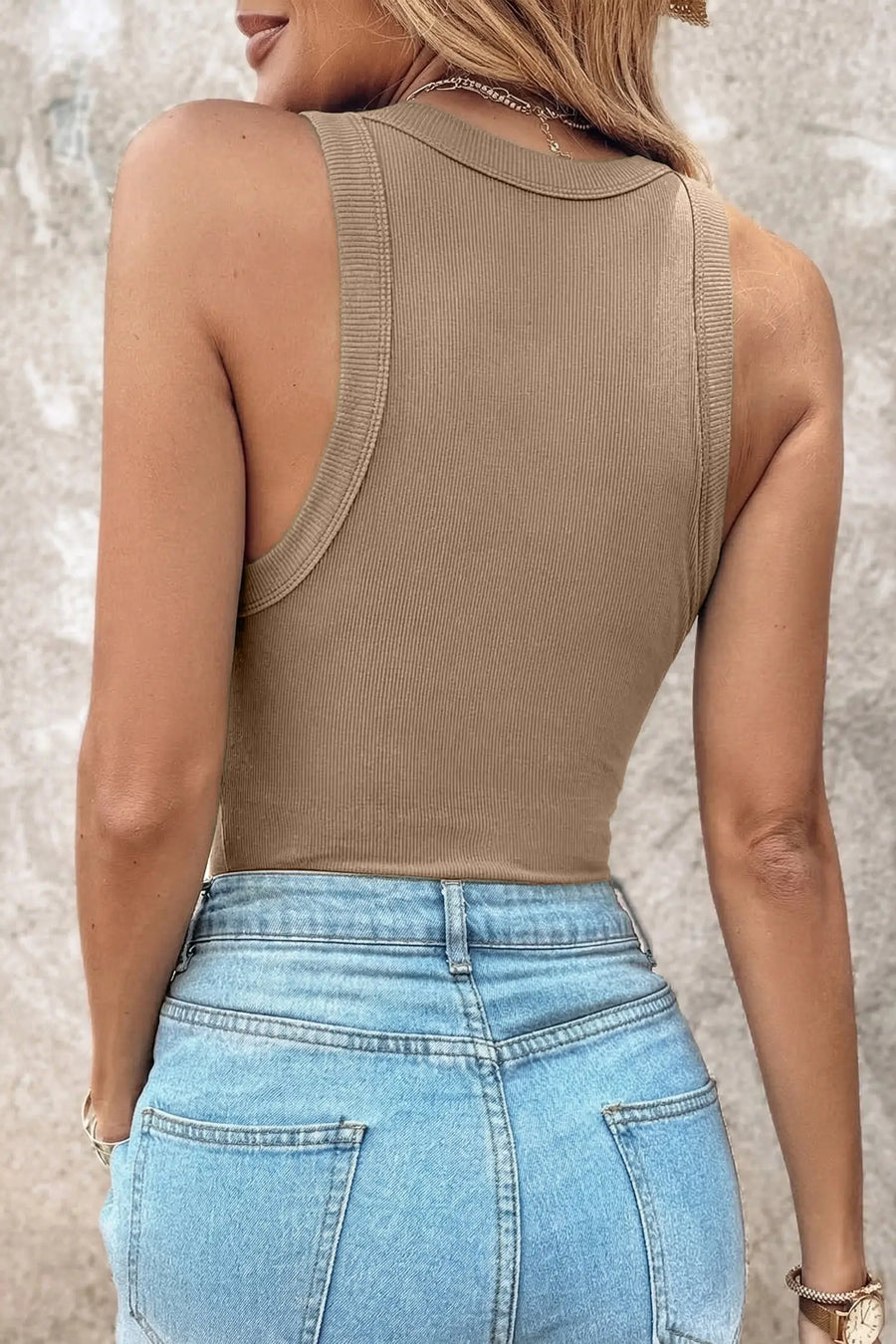 Slim Ribbed Padded Tank Top Women UK