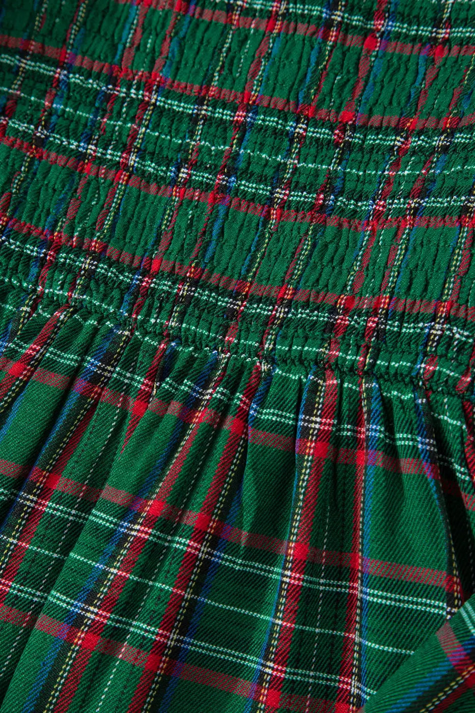 Red green tartan plaid flared midi dress dresses
