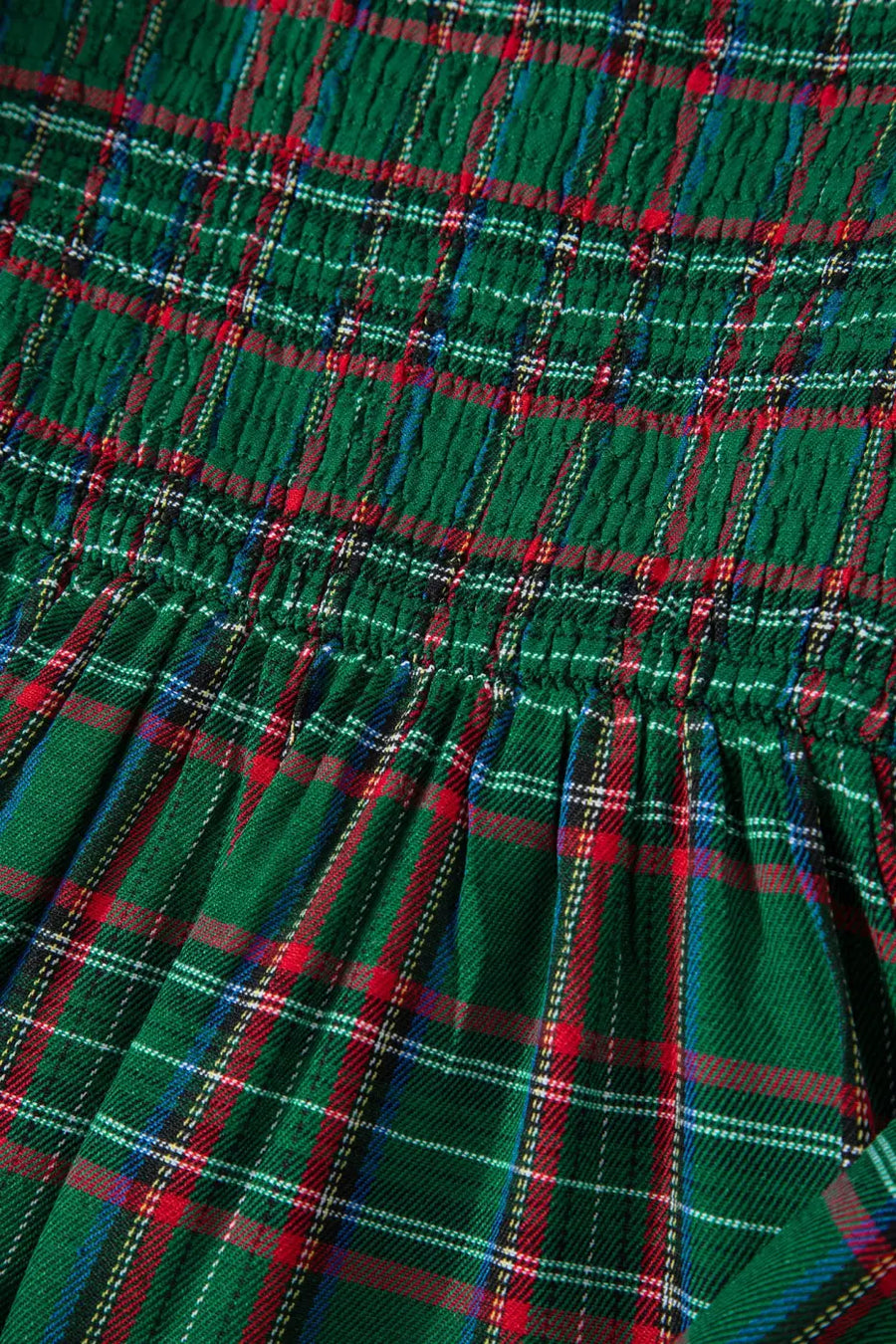 Red green tartan plaid flared midi dress dresses