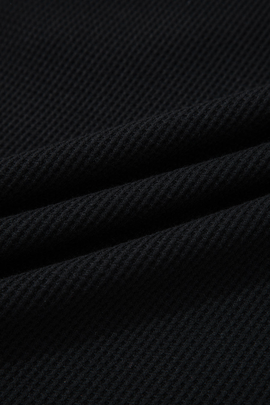 Black Plus Size Textured Contrast Denim Patchwork Button Polo Tee