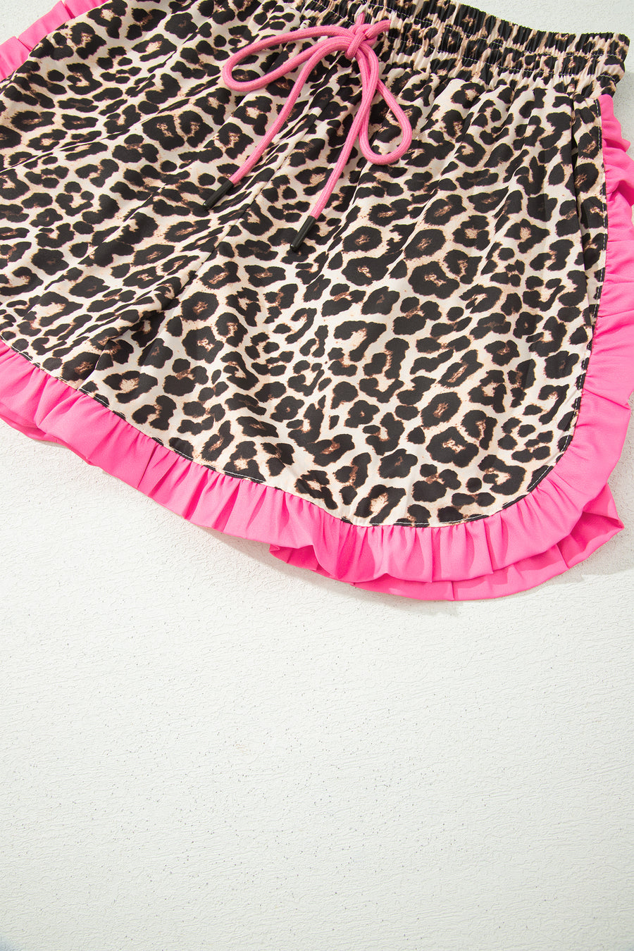 Polka Dot Ruffle Trim Contrast Shorts Women UK