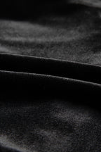 Black Sequin Puff Sleeve Velvet Peplum Shirt