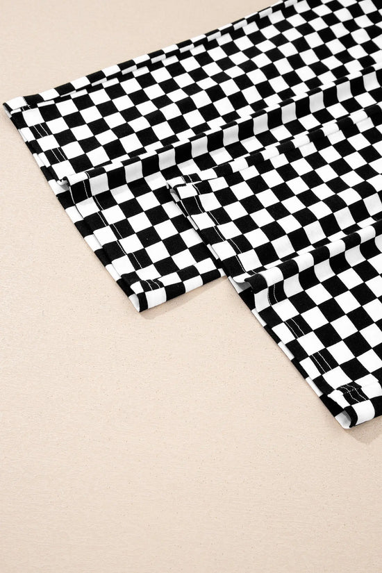 Checkered print half sleeve tee & lounge pants 2-piece loungewear set