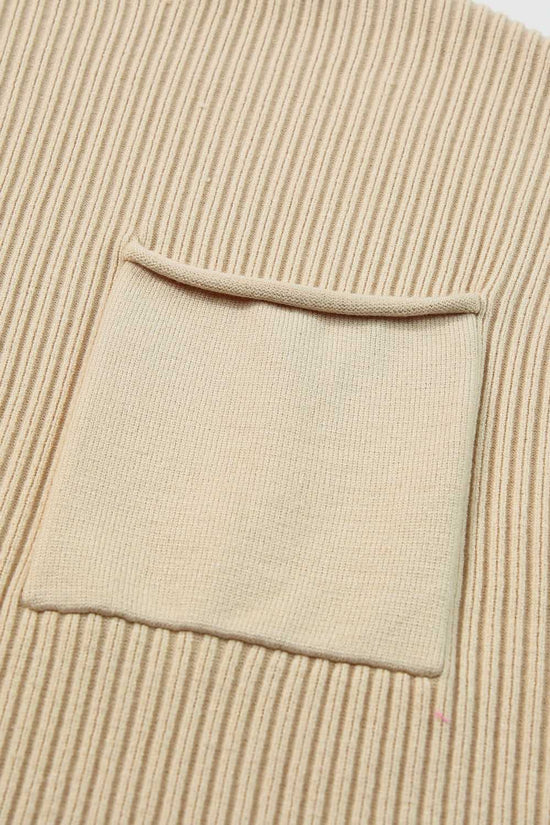 Ribbed Knit Short Sleeve Sweater