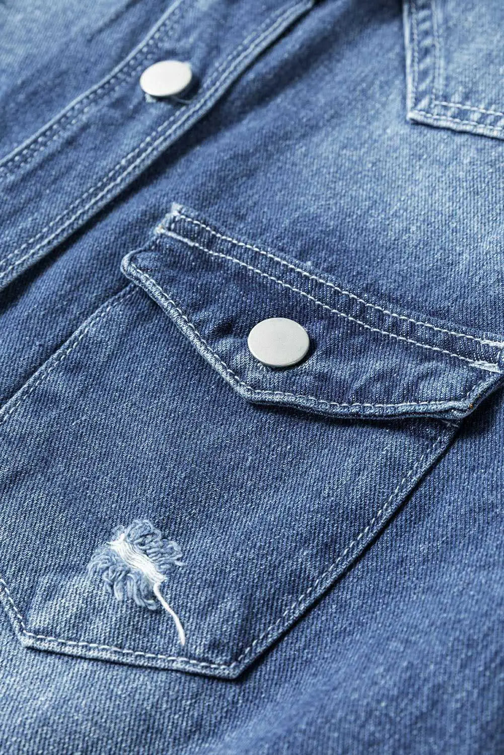 Light wash frayed denim duster - shop now | vintage chic