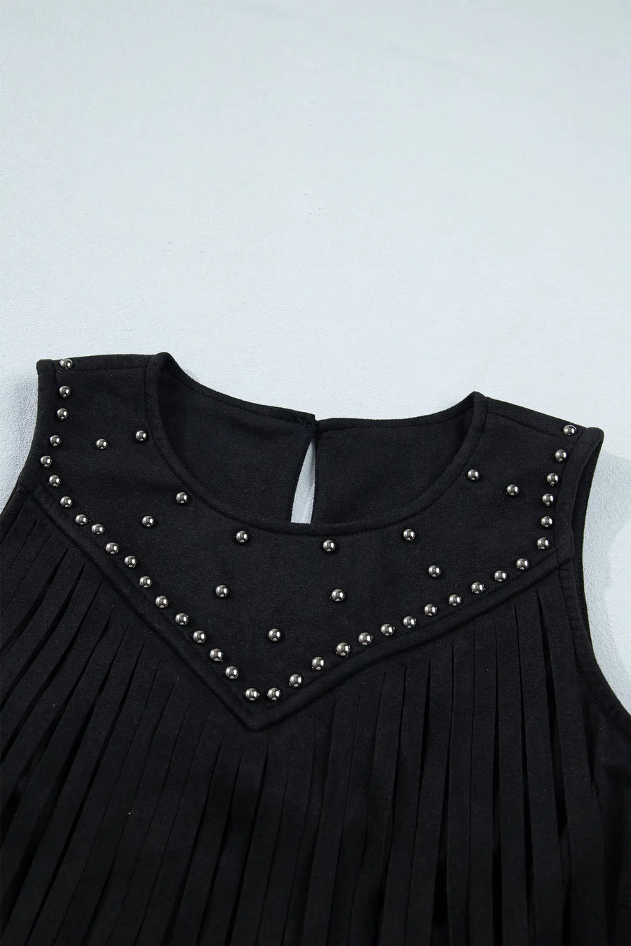 Western Fringe Rivet Sleeveless Top Women UK — styled outfit look | Fashionfitz UK