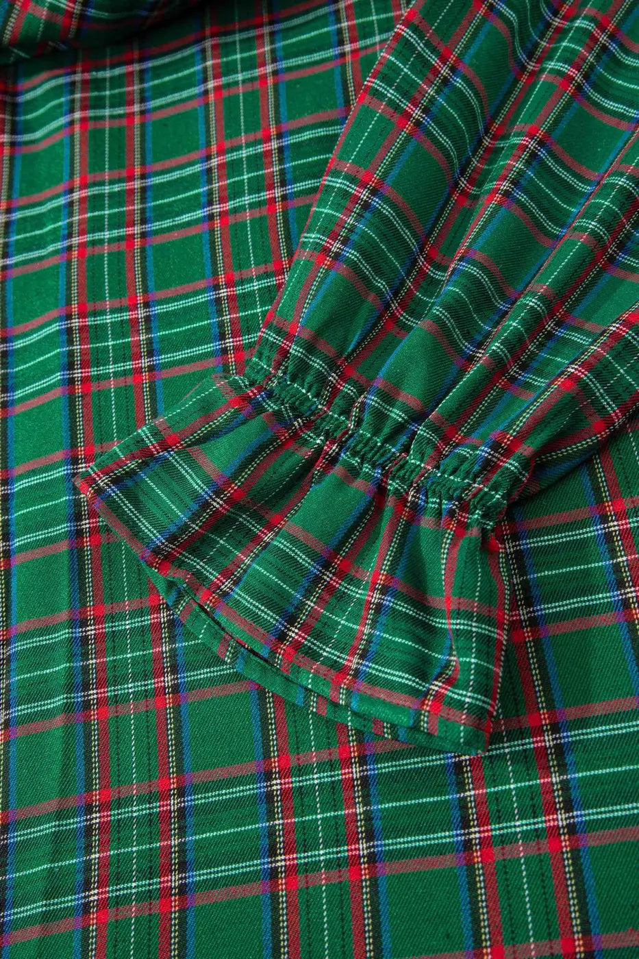 Red green tartan plaid flared midi dress dresses