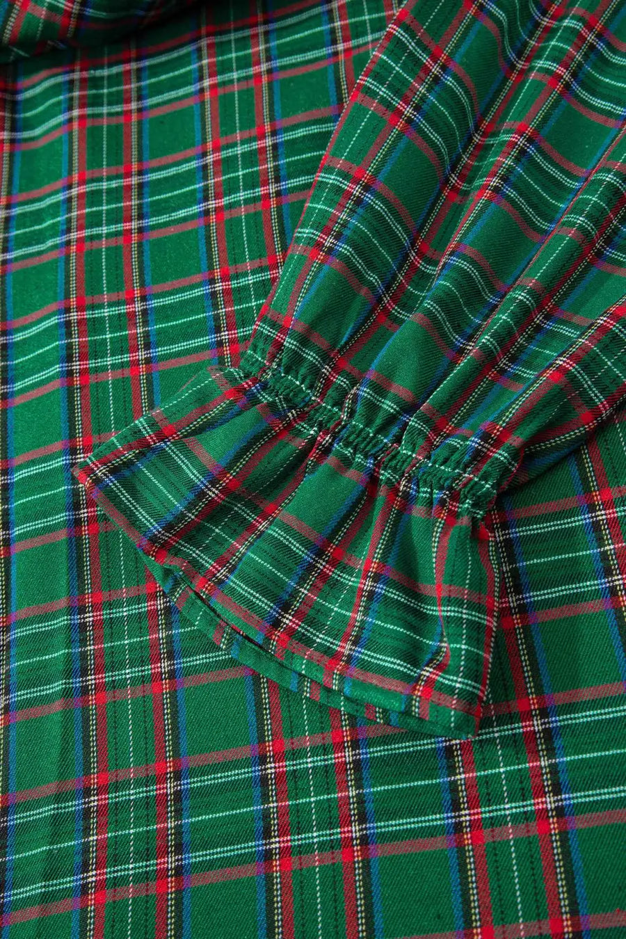 Red green tartan plaid flared midi dress dresses