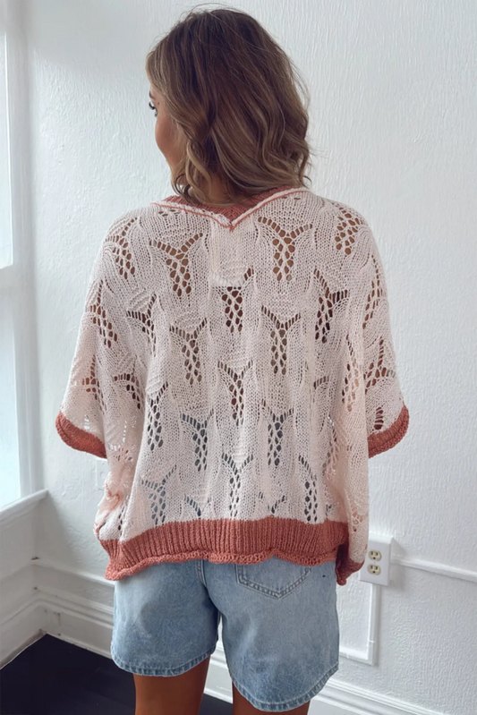 Delicacy Embroidered Crochet Sweater