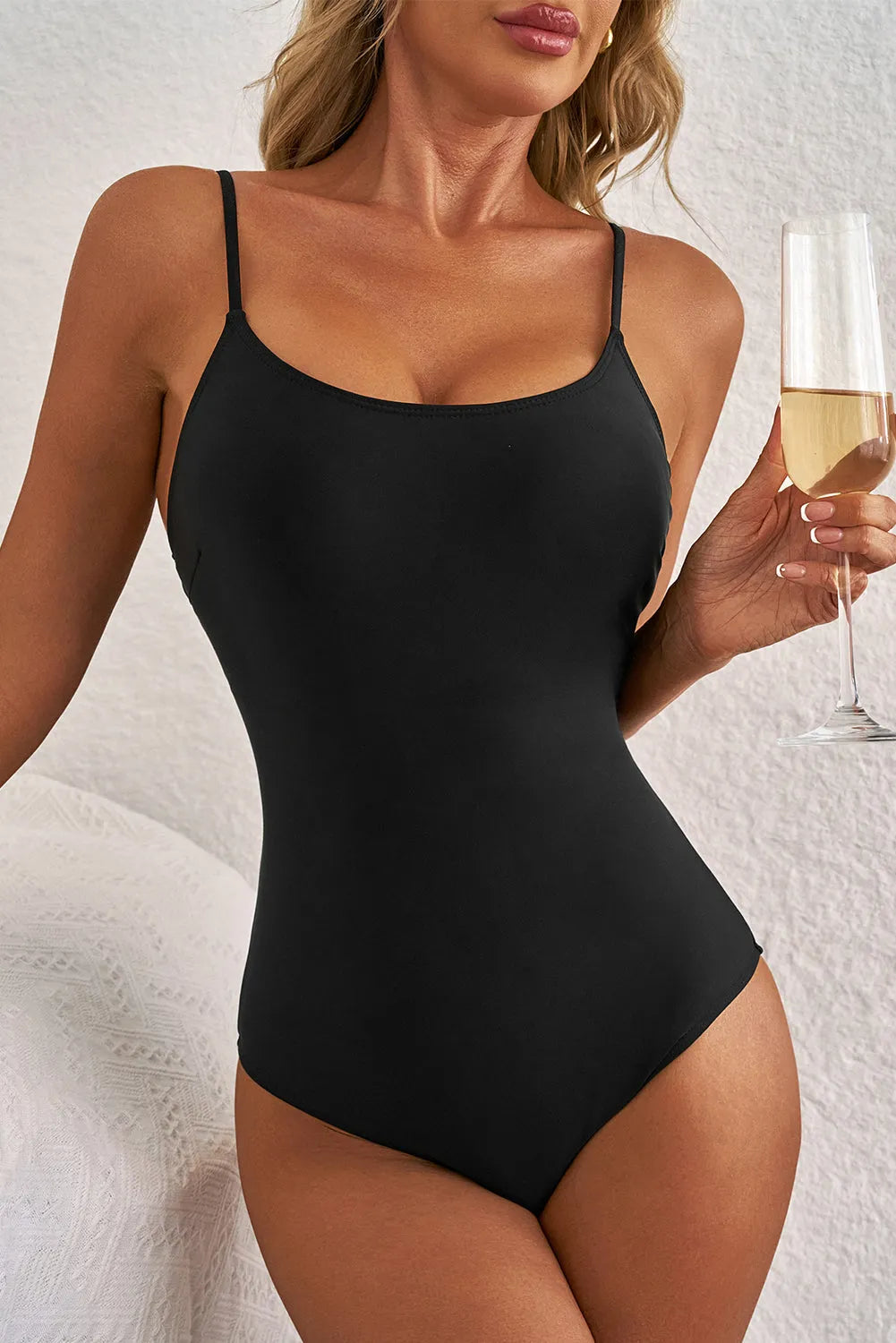 Open Back One-Piece Swimsuit - Fashionfitz
