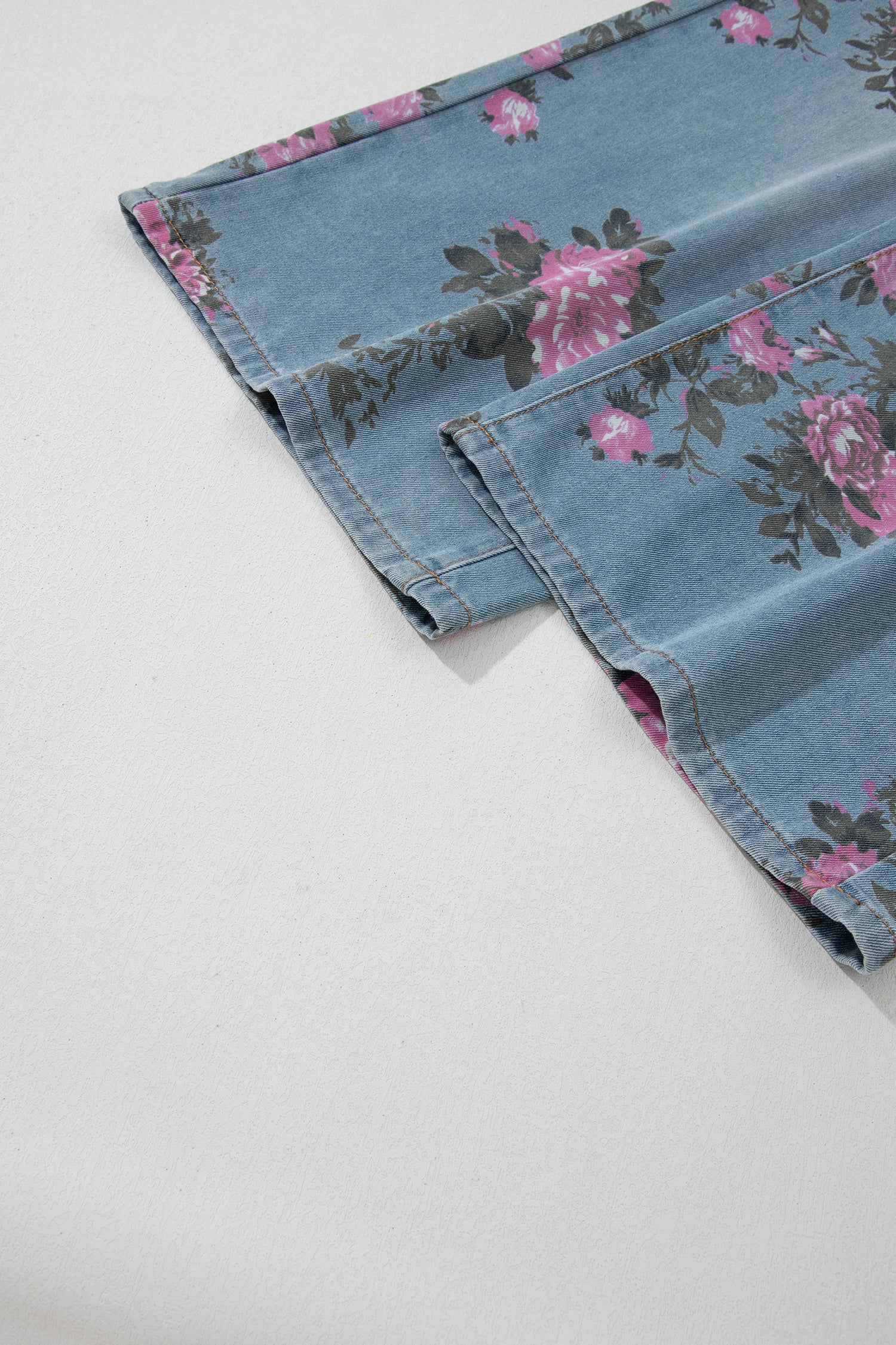 Garden Floral Print Low Rise Bootcut Denim Jeans