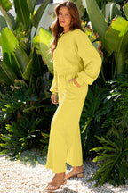 Drop Crop Wide-Leg Pants Set