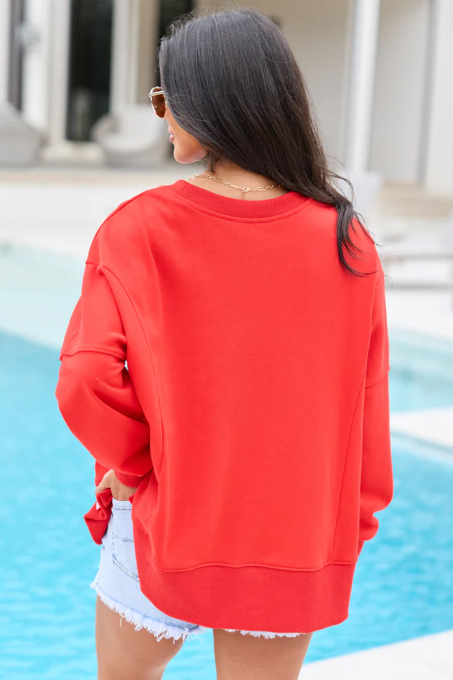 Patch Embroidery Star Colorblock Plus Size Sweatshirt Women UK