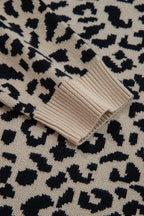 Oversized Chunky Knit Leopard Cardigan
