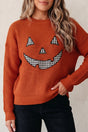 Halloween drop shoulder round neck sweater women UK | Fashionfitz