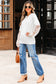 Lace Sleeve Fuzzy Sweater