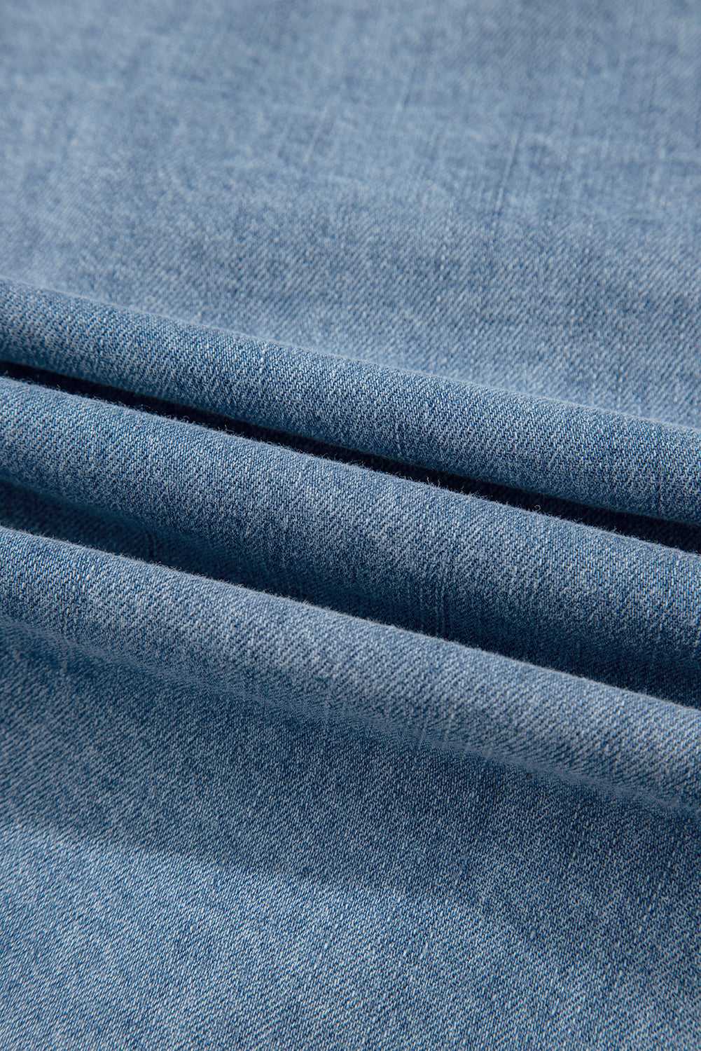 Blue Ties Puff Denim Top