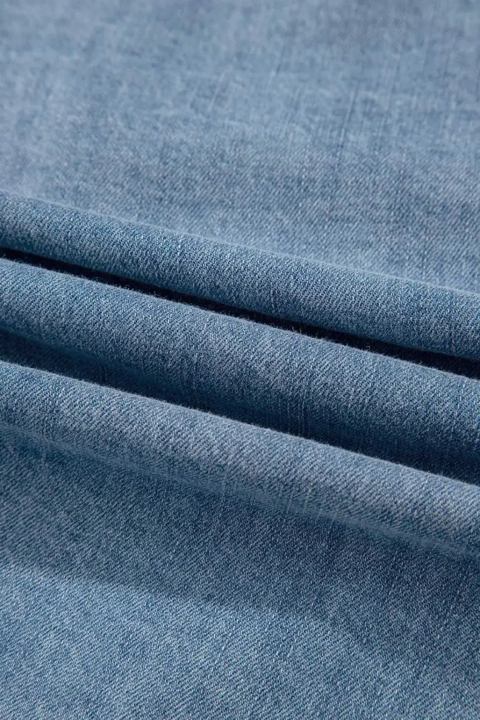 Blue ties puff denim top blouses