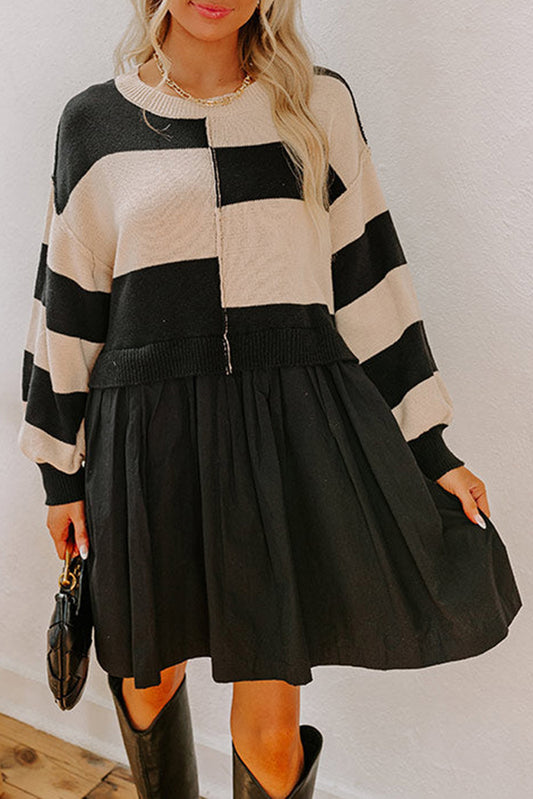 Monochrome Knit Dress