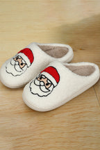 White Christmas Gingerbread Man Plush Home Slippers