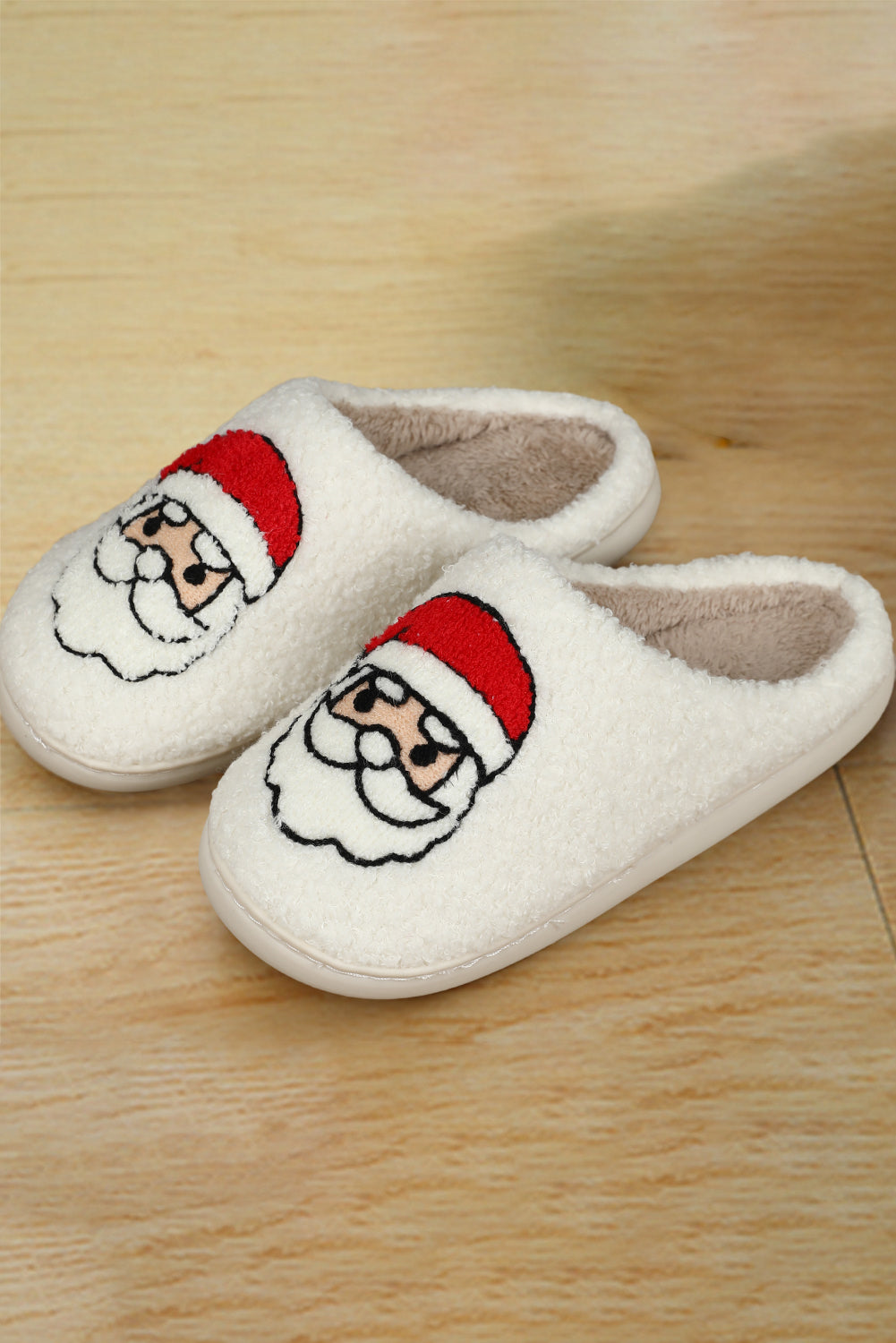 White Christmas Gingerbread Man Plush Home Slippers