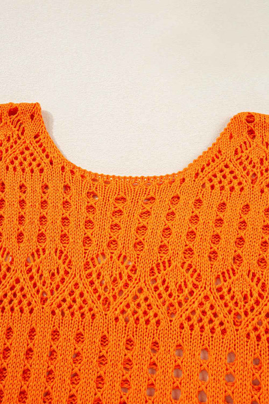 Carrot Crochet Scallop Edge Sweater