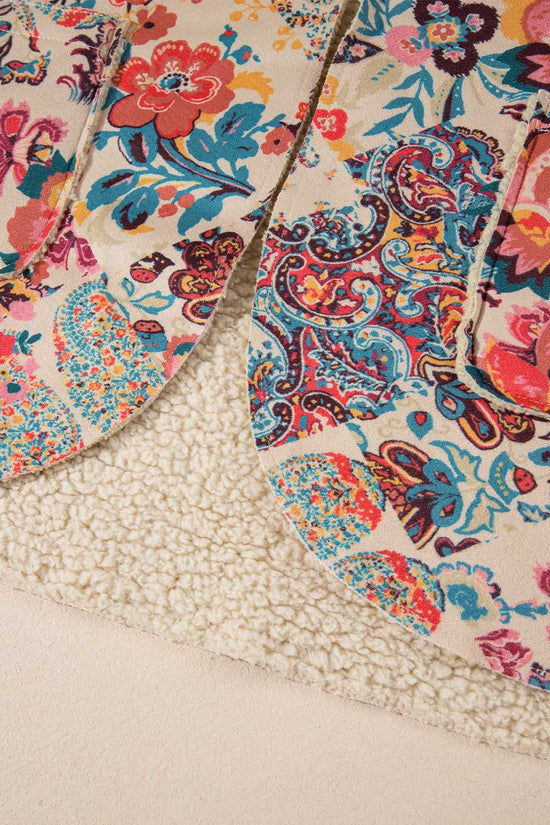 Paisley Sherpa-Lined Hooded Jacket