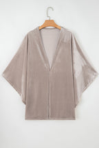 Open Front Draped Velvet Kimono