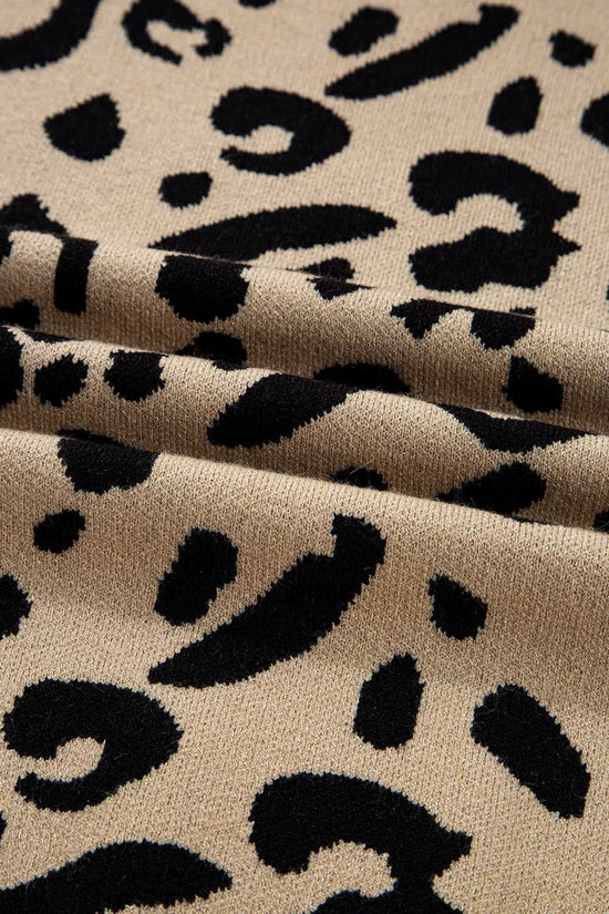 Leopard Lace Cuff Knit Sweater