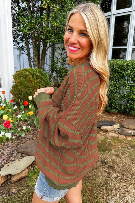 Stripe hug sweater - stylish loose fit | cozy design