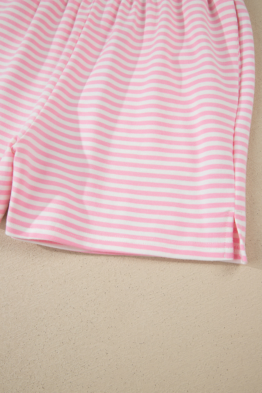 Stripe Oversize Mock Neck Sweatshirt & Shorts Co-Ord Set