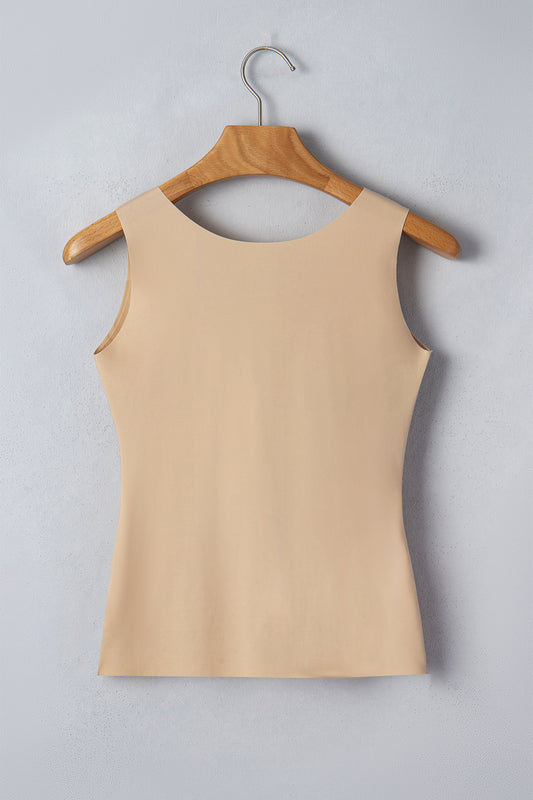 Wide Strap Splicing Athleisure Square Neck Tank Top Women UK