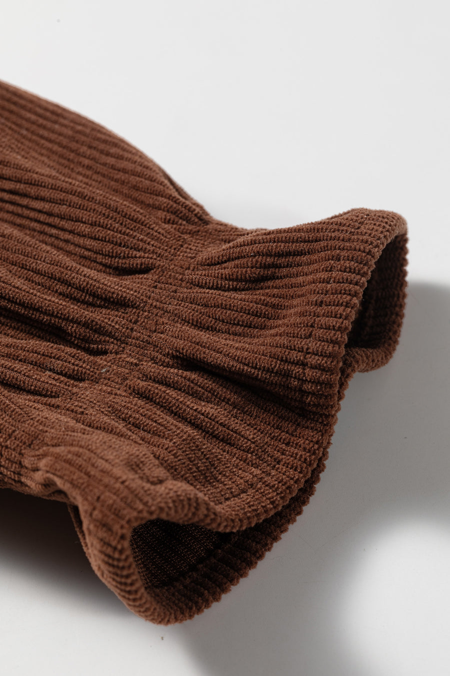 Ruffle Trim V-Neck Corduroy Shacket