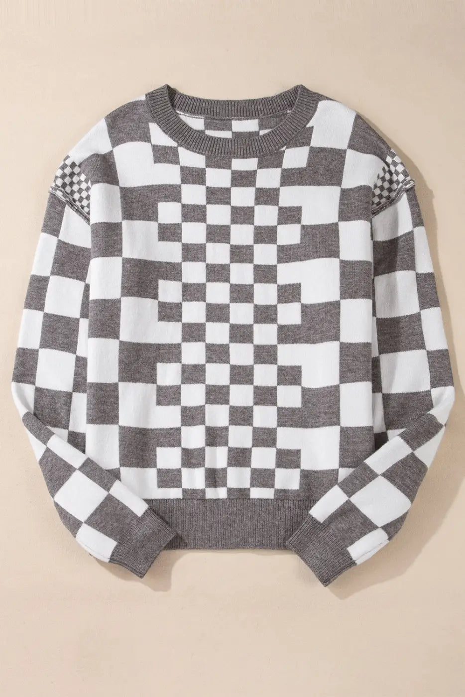 Smoky plaid soft knit jumper sweaters