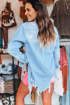 Distressed Denim Duster